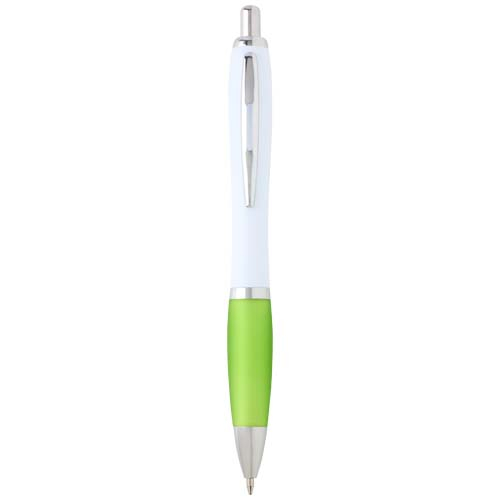 Stylo personnalisé à bille en plastique recyclé Nash Citron vert